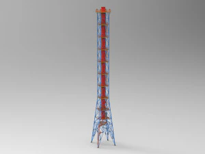 huge oil plant pipe 3D Model