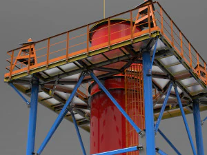 huge oil plant pipe 3D Model