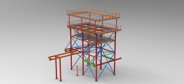 cooling tower 3D Модель .c4d .max .obj .3ds .fbx .stl .blend 
