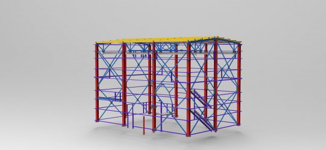 little factory with steel construction Model 3D .c4d .max .obj .3ds .fbx .stl .blend 
