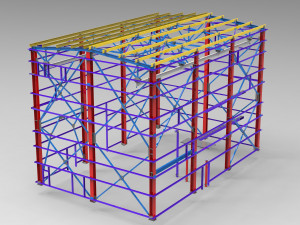 little factory with steel construction Model 3D