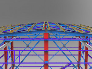 little factory with steel construction Model 3D