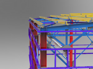 little factory with steel construction Model 3D