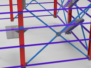 little factory with steel construction Model 3D