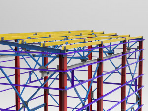little factory with steel construction Model 3D