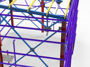 little factory with steel construction Model 3D