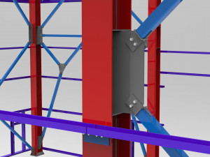 little factory with steel construction Model 3D