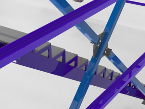 little factory with steel construction Model 3D