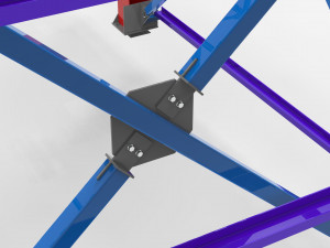 little factory with steel construction Model 3D