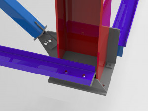 little factory with steel construction Model 3D
