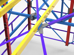little factory with steel construction Model 3D