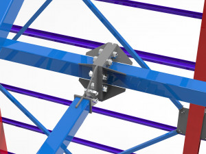 little factory with steel construction Model 3D