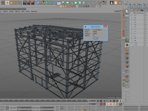little factory with steel construction Model 3D