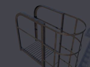 steel fire stair 3D Model