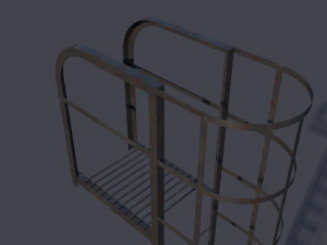 escalera de fuego de acero Modelo 3D