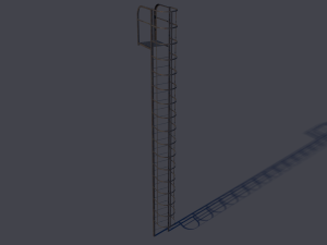 steel fire stair 3D Model