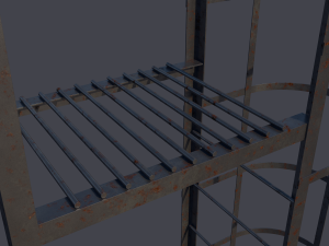 steel fire stair 3D Model