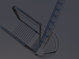 steel fire stair 3D Model