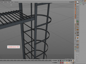 steel fire stair 3D Model
