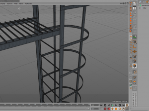 steel fire stair 3D Model