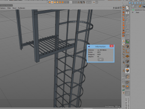 steel fire stair 3D Model