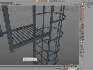 steel fire stair 3D Model