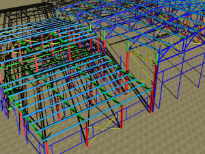 industrial building made of metal structures 3D Model