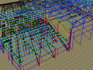 industrieel gebouw gemaakt van metalen constructies 3D Model