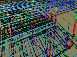 industrial building made of metal structures Model 3D