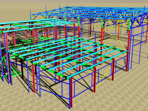 industrial building made of metal structures Model 3D