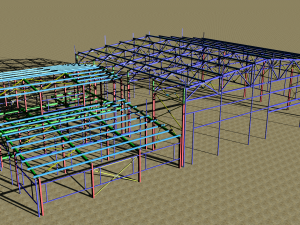 industrial building made of metal structures Model 3D