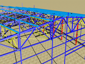 industrial building made of metal structures Model 3D