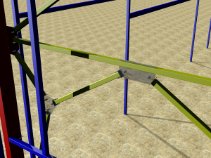 industrial building made of metal structures Model 3D