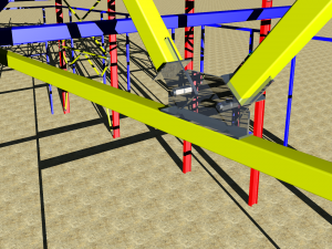 industrial building made of metal structures Model 3D
