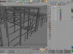 industrial building made of metal structures Model 3D