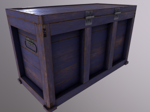 old wooden chest 3D Modell