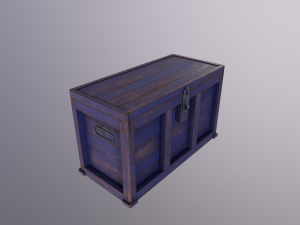 old wooden chest 3D Modell