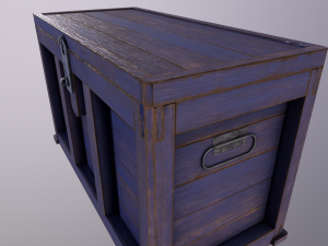 old wooden chest 3D Modell