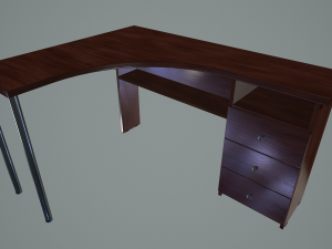 wooden office desk 3D Model