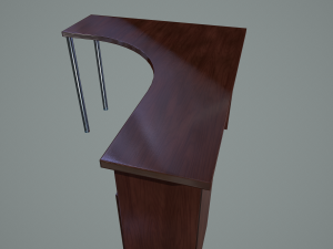 wooden office desk 3D Model