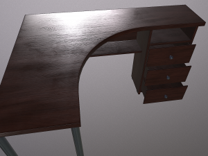 wooden office desk 3D Model