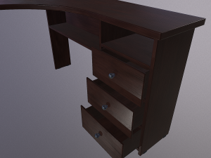 wooden office desk 3D Model
