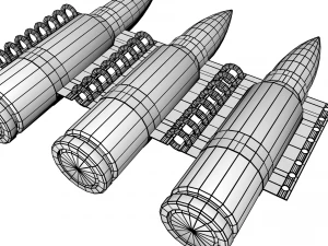 machine belt from kalashnikov cartridge 3D Model