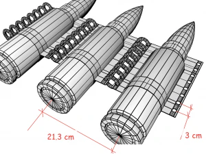 machine belt from kalashnikov cartridge 3D Model