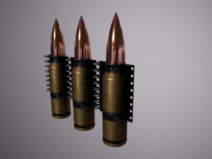 machine belt from kalashnikov cartridge 3D Model