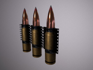 machine belt from kalashnikov cartridge 3D Model