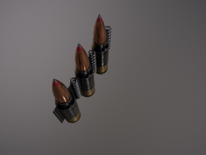 machine belt from kalashnikov cartridge 3D Model