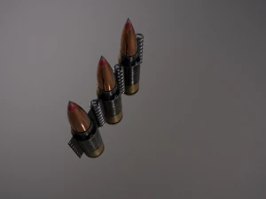 machine belt from kalashnikov cartridge 3D Model