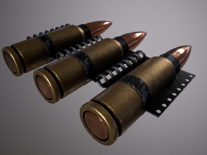 machine belt from kalashnikov cartridge 3D Model