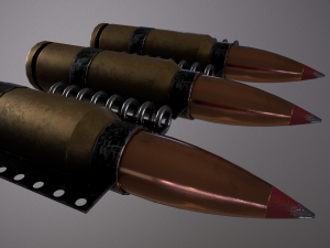machine belt from kalashnikov cartridge 3D Model